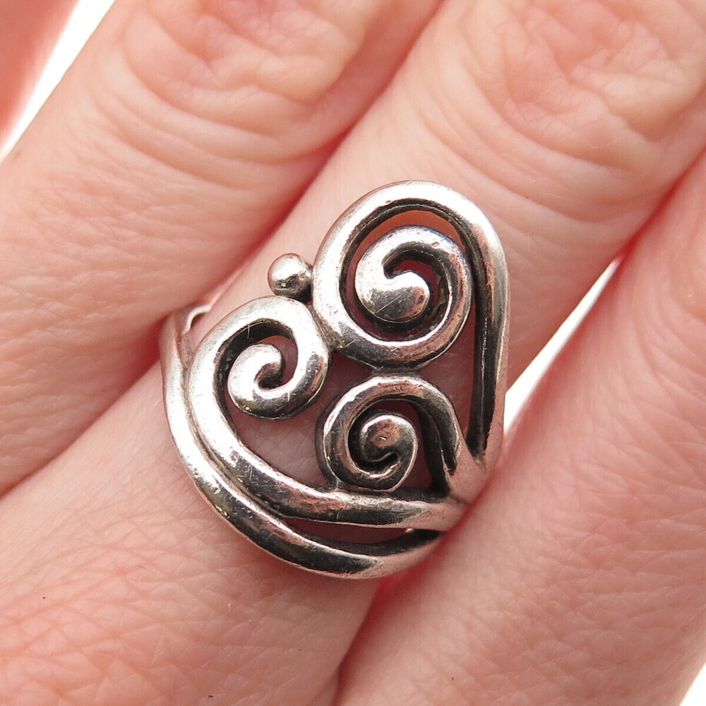The Morning After 925 Sterling Silver Vintage Celtic Spiral Oxidized Ring Size 7